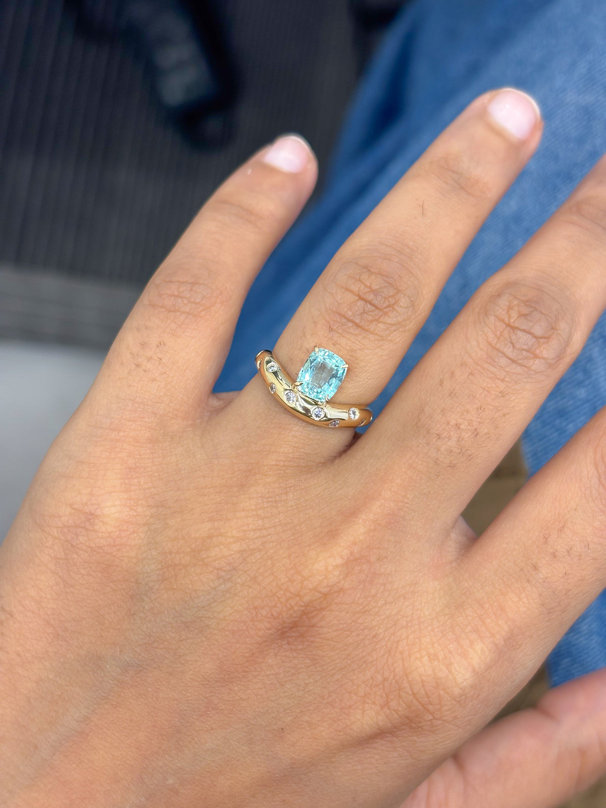 Emerald Diamond Pinky Ring