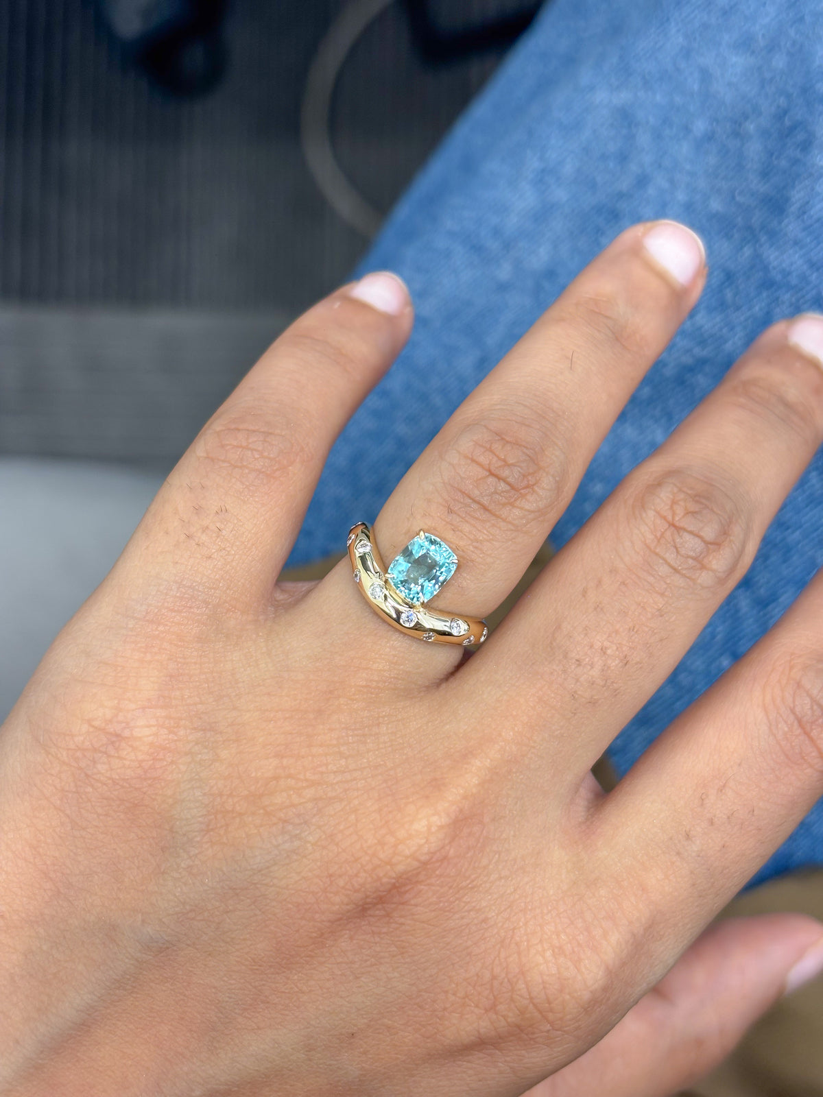 Emerald Diamond Pinky Ring