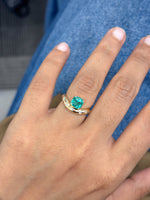 Emerald Diamond Pinky Ring