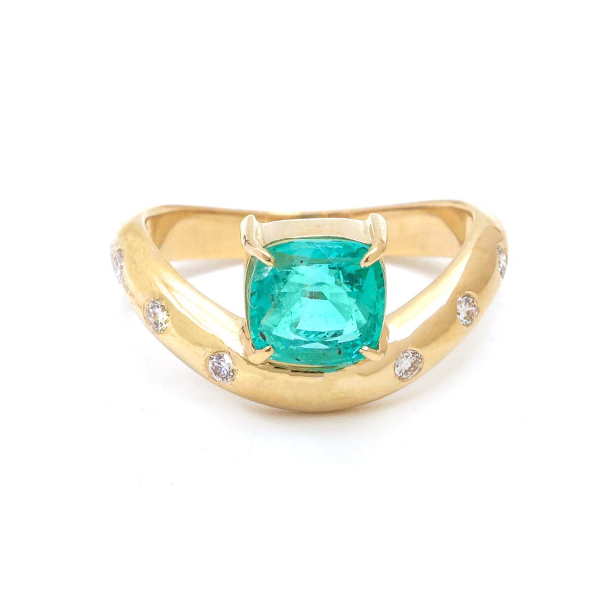 Emerald Diamond Pinky Ring