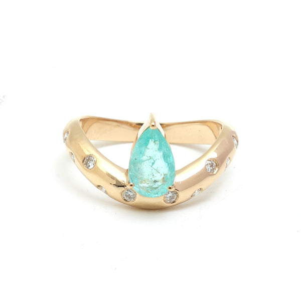 Paraiba Tourmaline Diamond Pinky Ring