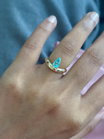 Paraiba Tourmaline Diamond Pinky Ring