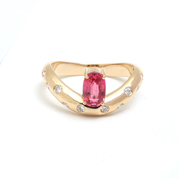Spinel Diamond Pinky Ring