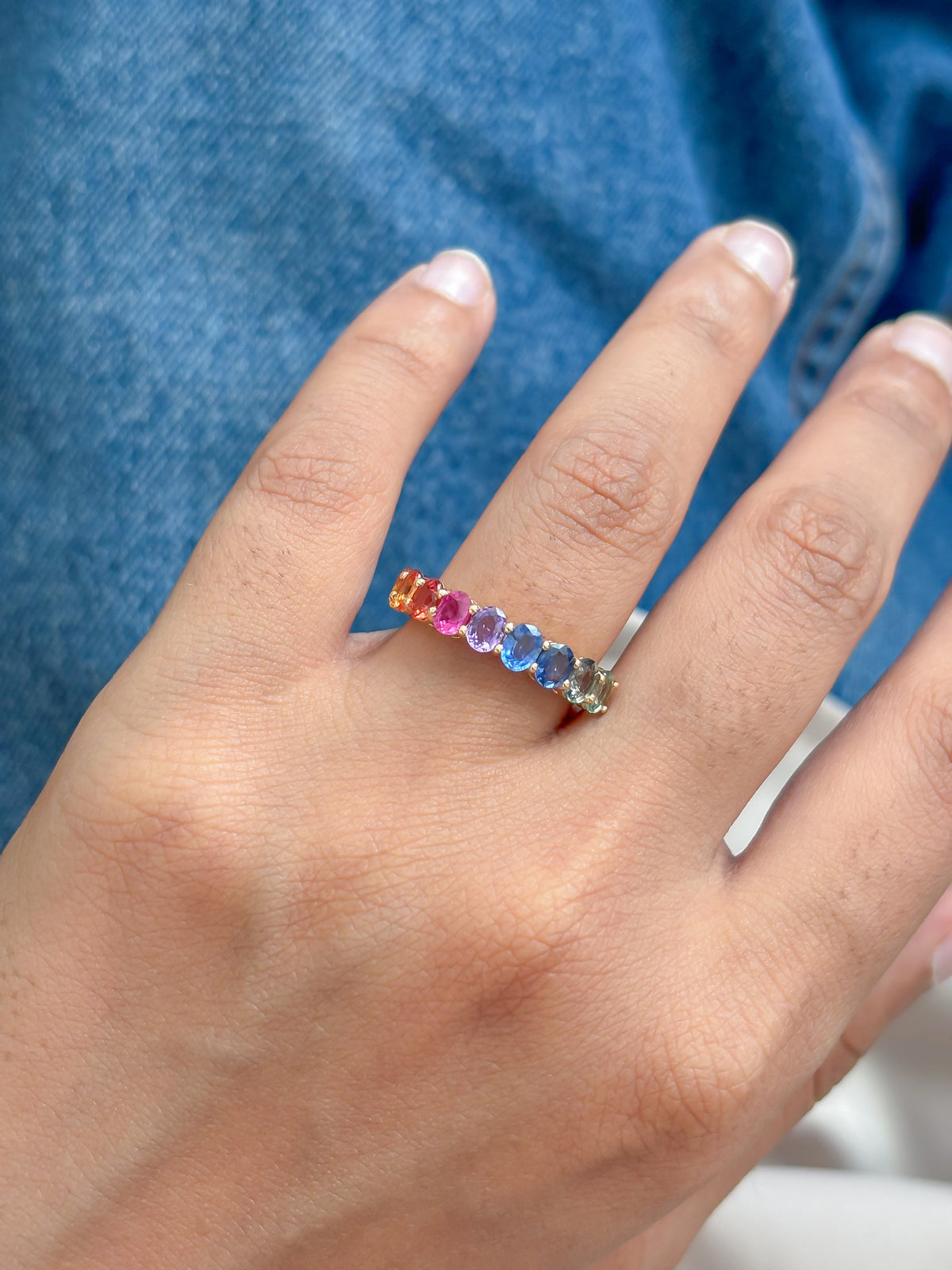 Rainbow Sapphire Ring