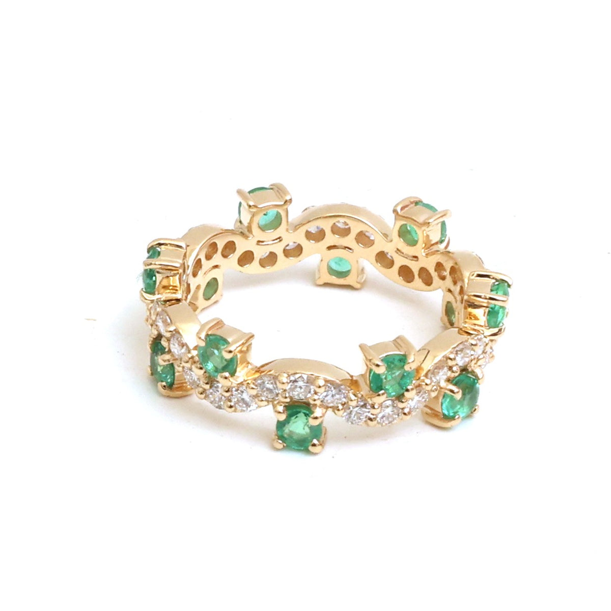 Emerald Diamond Pinky Ring