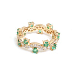 Emerald Diamond Pinky Ring