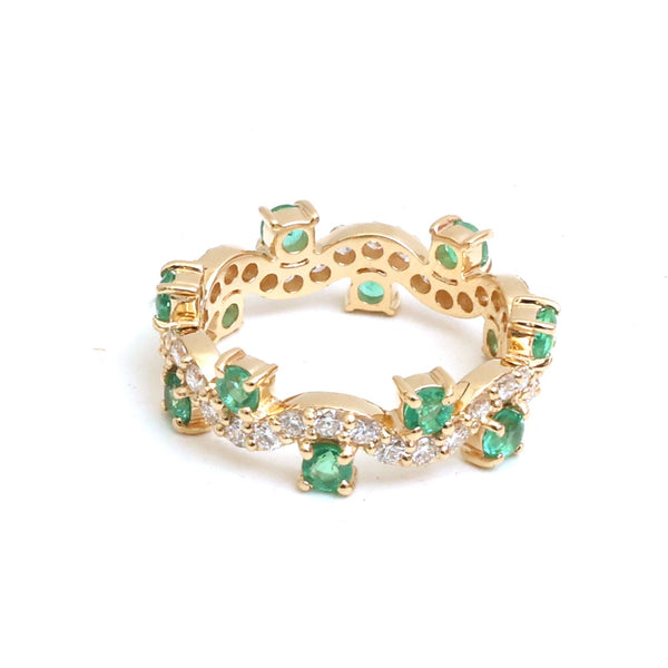 Emerald Diamond Pinky Ring