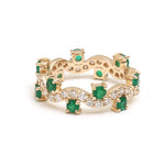 Emerald Diamond Pinky Ring