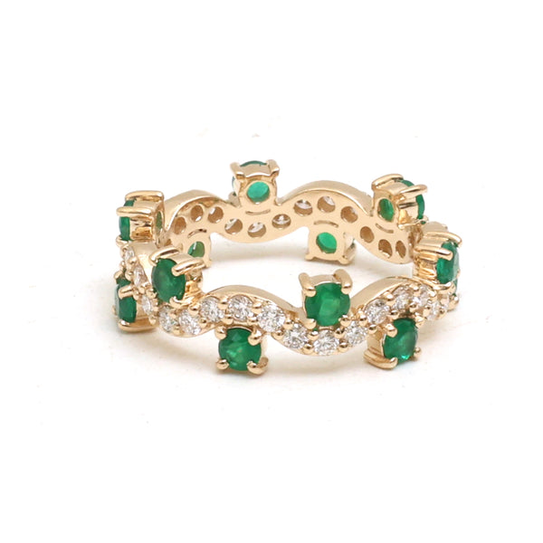 Emerald Diamond Pinky Ring