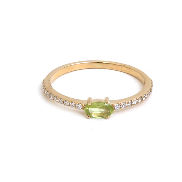 Peridot Diamond Ring