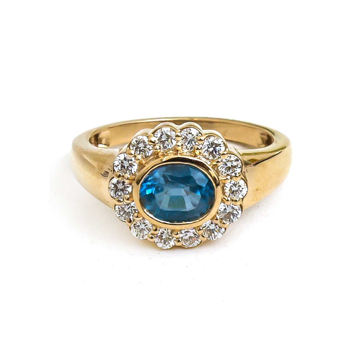 Aquamarine Diamond Pinky Ring
