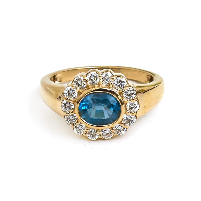 Aquamarine Diamond Pinky Ring
