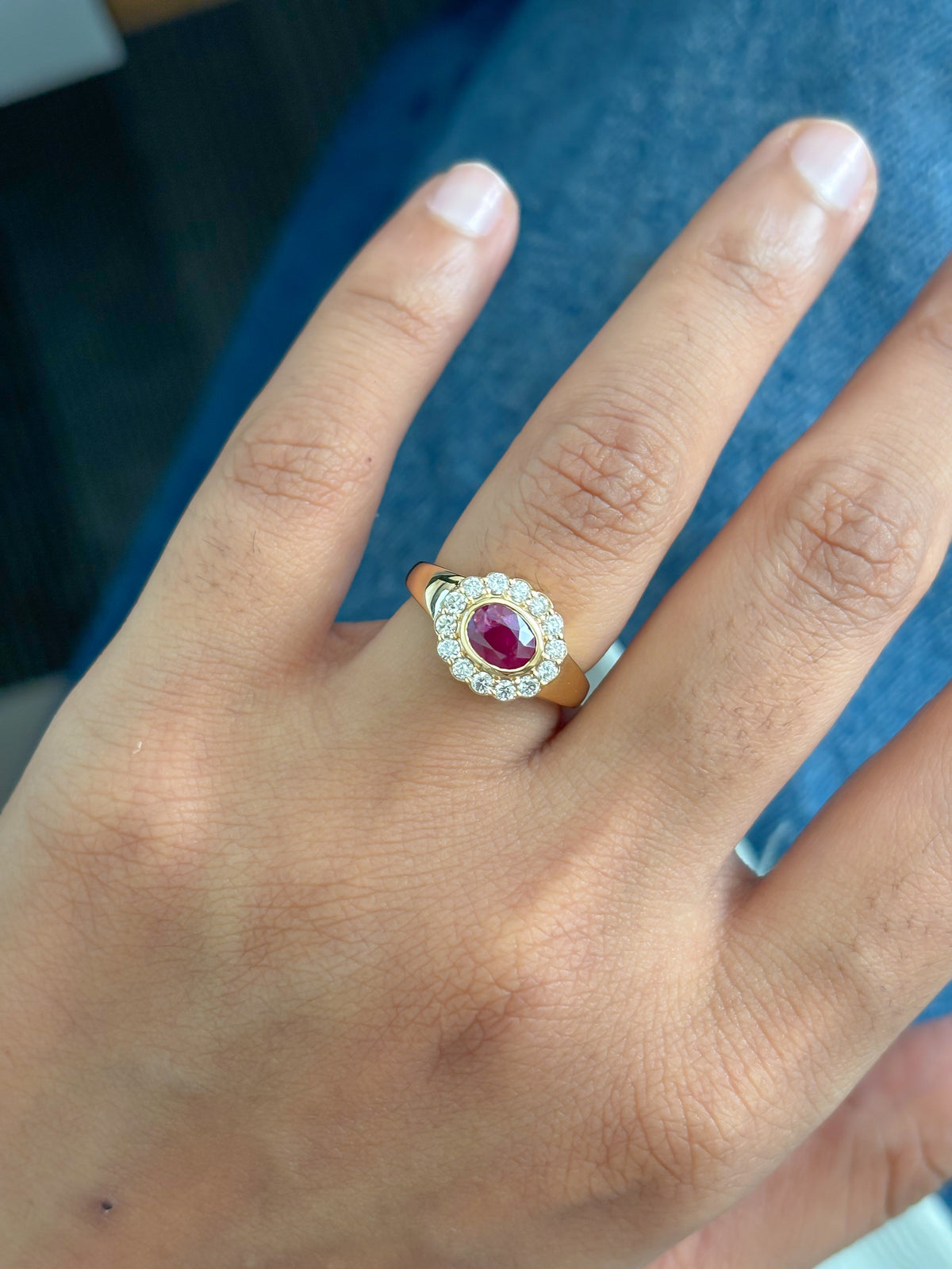 Ruby Diamond Pinky Ring