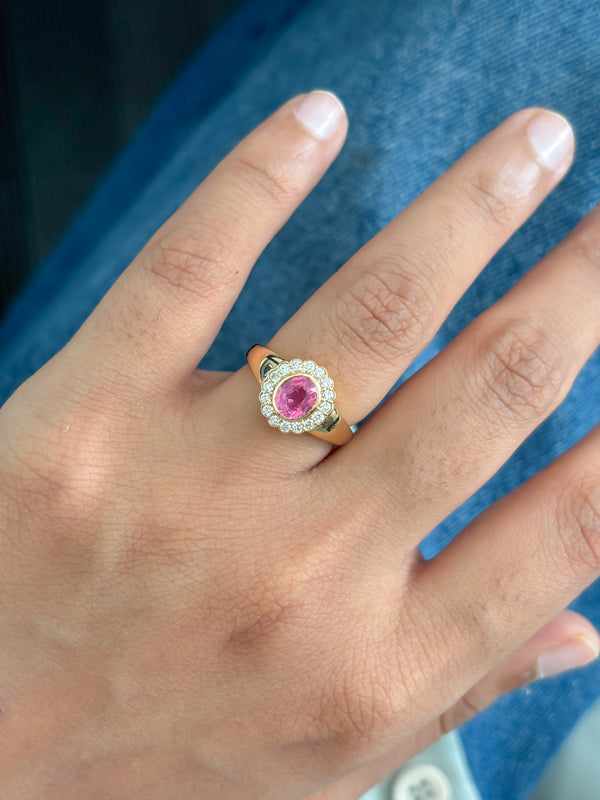 Spinel Diamond Pinky Ring