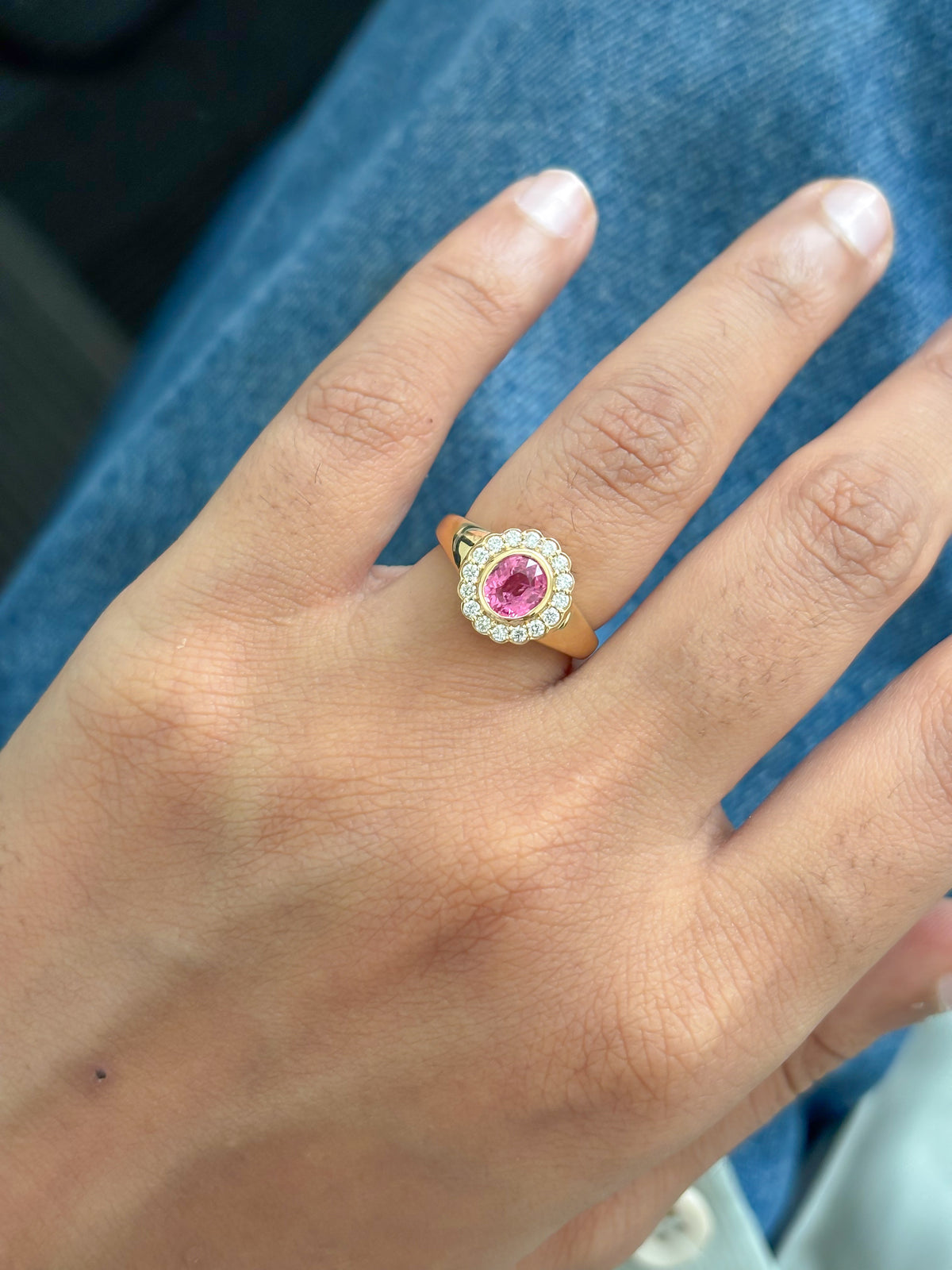 Spinel Diamond Pinky Ring