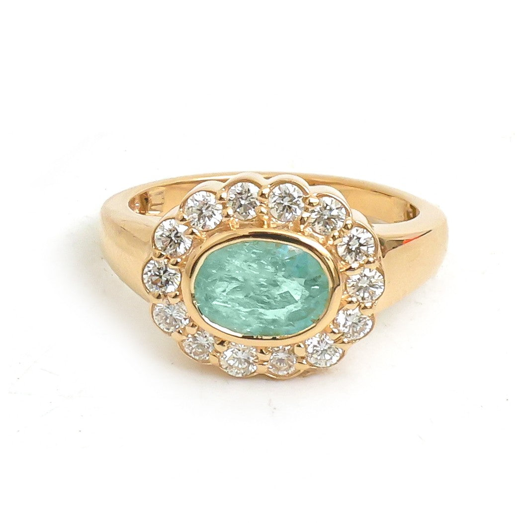 Paraiba Tourmaline Diamond Pinky Ring