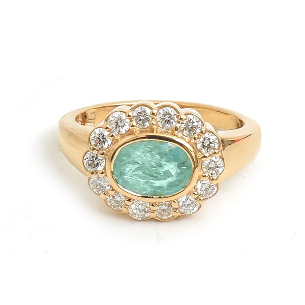 Paraiba Tourmaline Diamond Pinky Ring