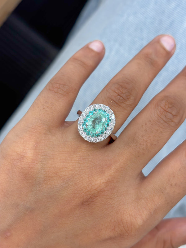 Paraiba Tourmaline Diamond Ring