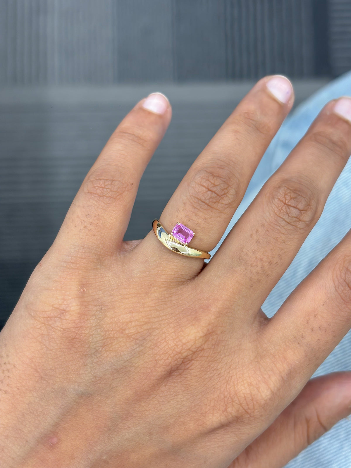 Pink Sapphire Pinky Ring