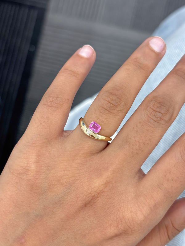 Pink Sapphire Pinky Ring