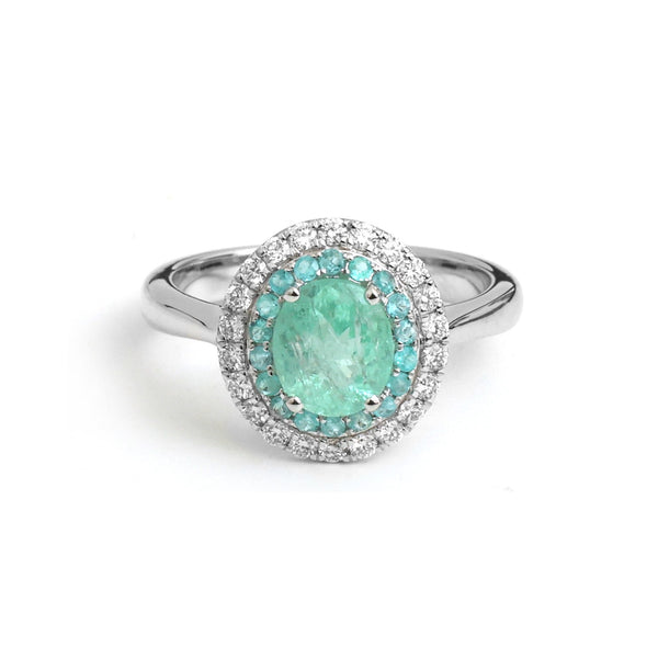 Paraiba Tourmaline Diamond Ring