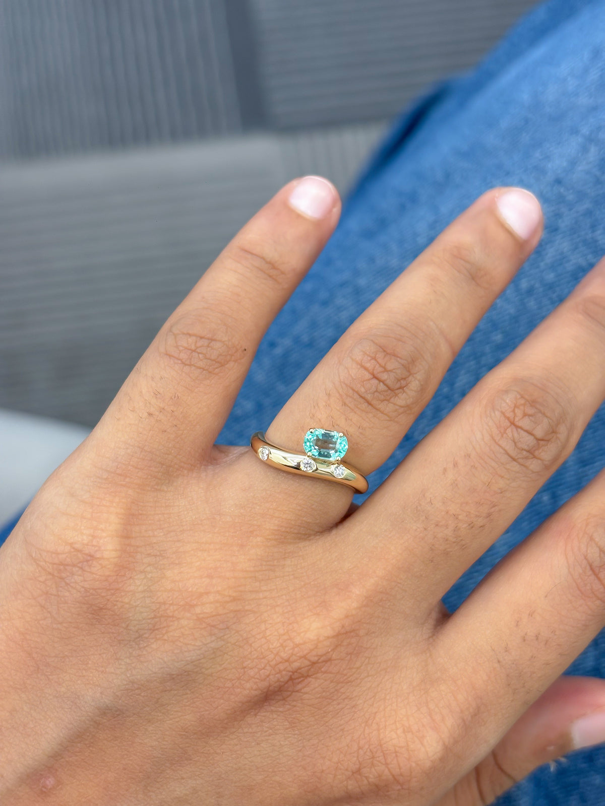 Emerald Diamond Pinky Ring