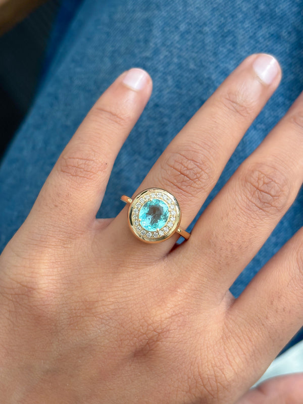 Paraiba Tourmaline Diamond Ring