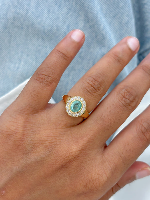Paraiba Tourmaline Diamond Pinky Ring