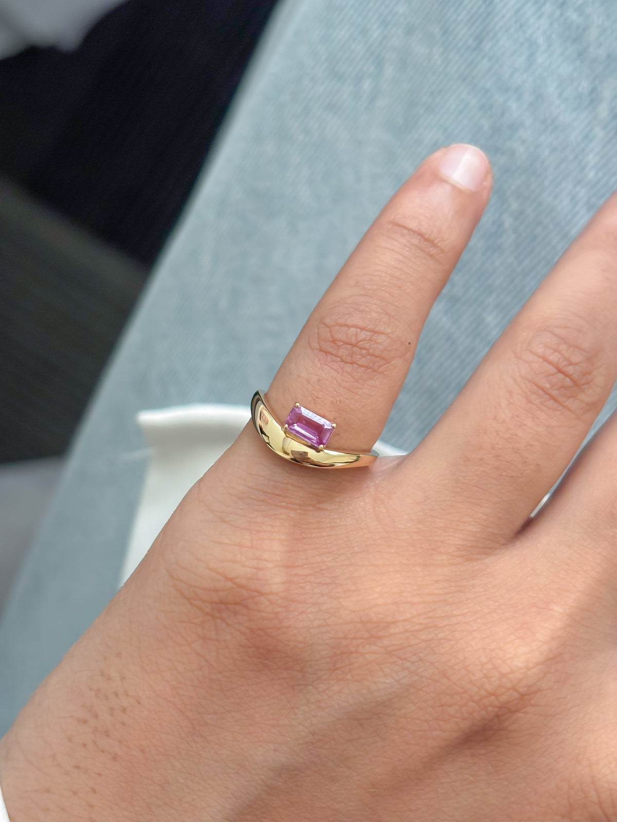 Pink Sapphire Pinky Ring