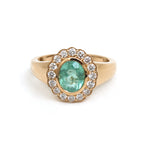 Paraiba Tourmaline Diamond Pinky Ring