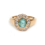 Paraiba Tourmaline Diamond Pinky Ring