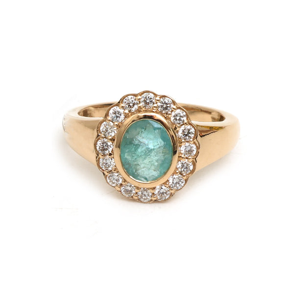 Paraiba Tourmaline Diamond Pinky Ring