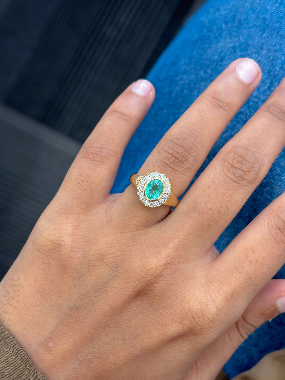 Paraiba Tourmaline Diamond Pinky Ring