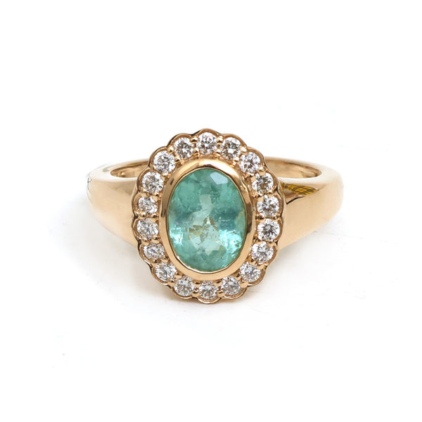 Paraiba Tourmaline Diamond Pinky Ring