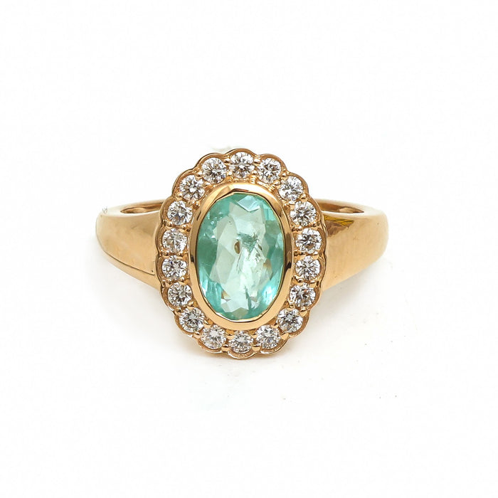 Paraiba Tourmaline Diamond Pinky Ring