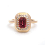 Rubellite Diamond Ring