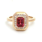 Rubellite Diamond Ring