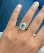 Blue Topaz Diamond Ring