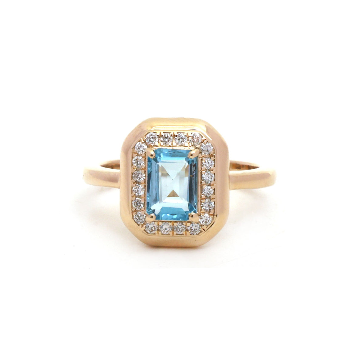 Blue Topaz Diamond Ring