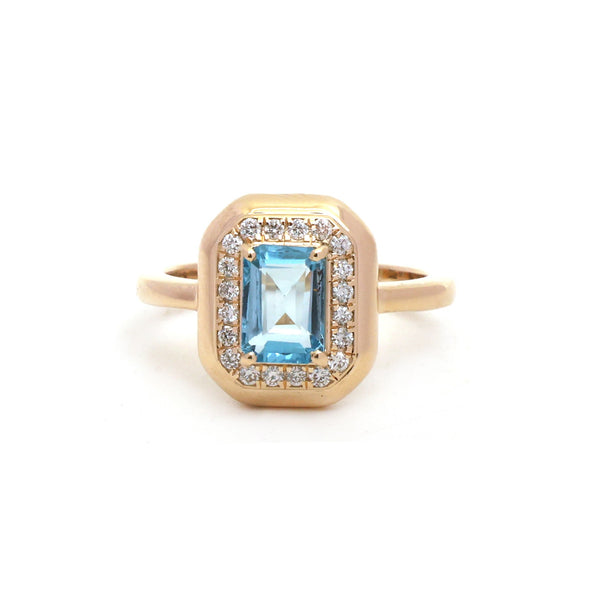 Blue Topaz Diamond Ring