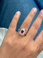 Amethyst Diamond Ring