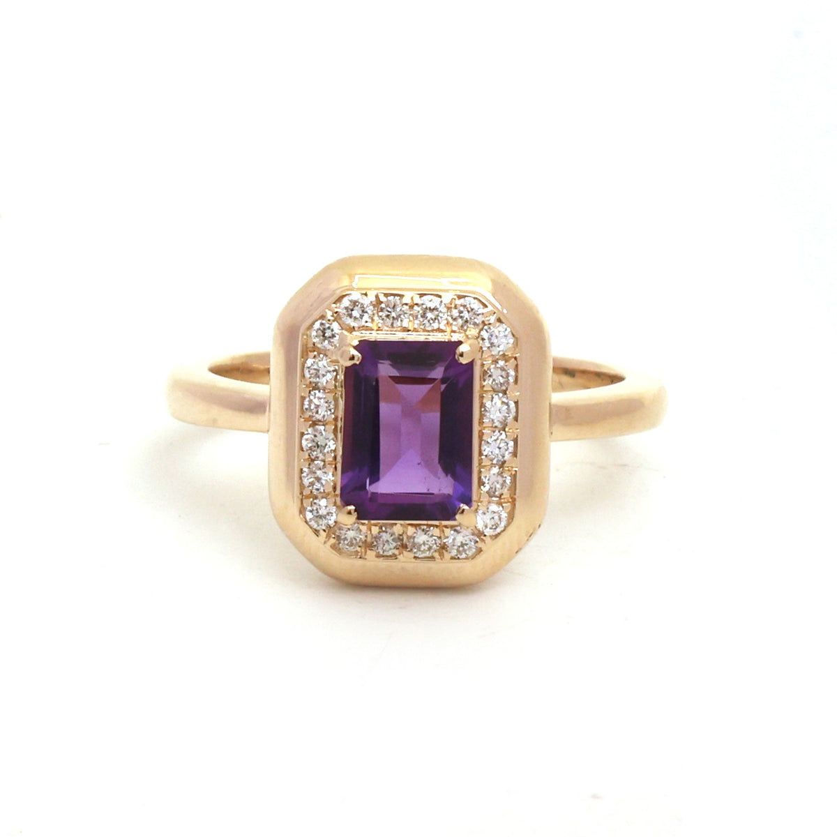 Amethyst Diamond Ring