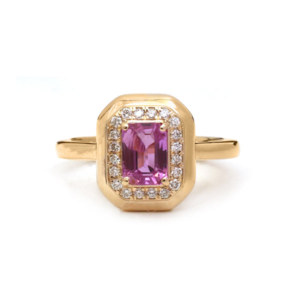 Pink Sapphire Diamond Ring