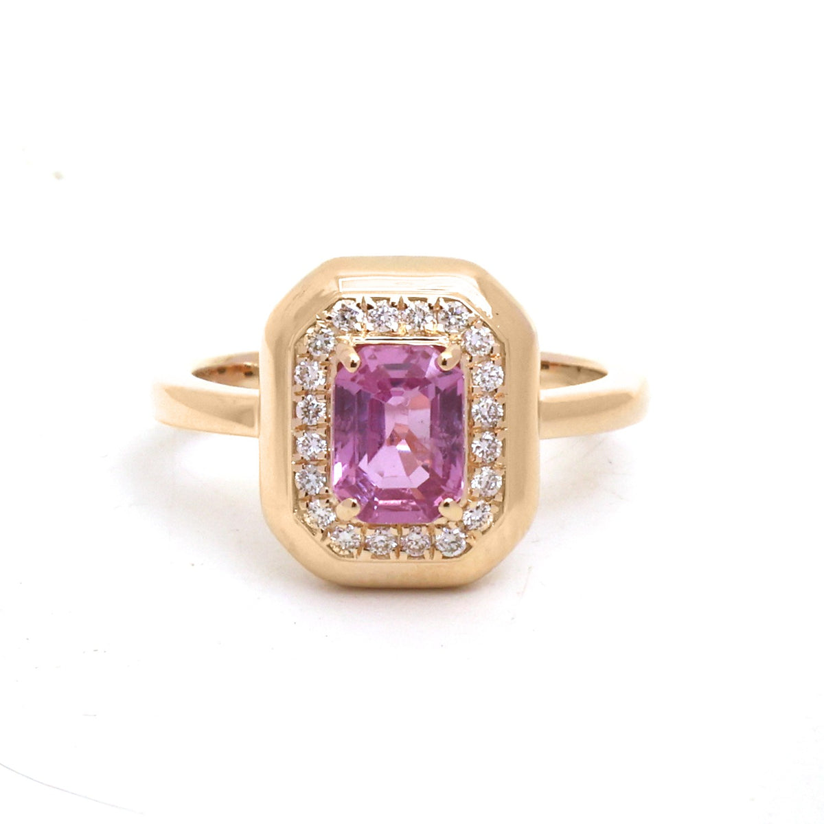 Pink Sapphire Diamond Ring