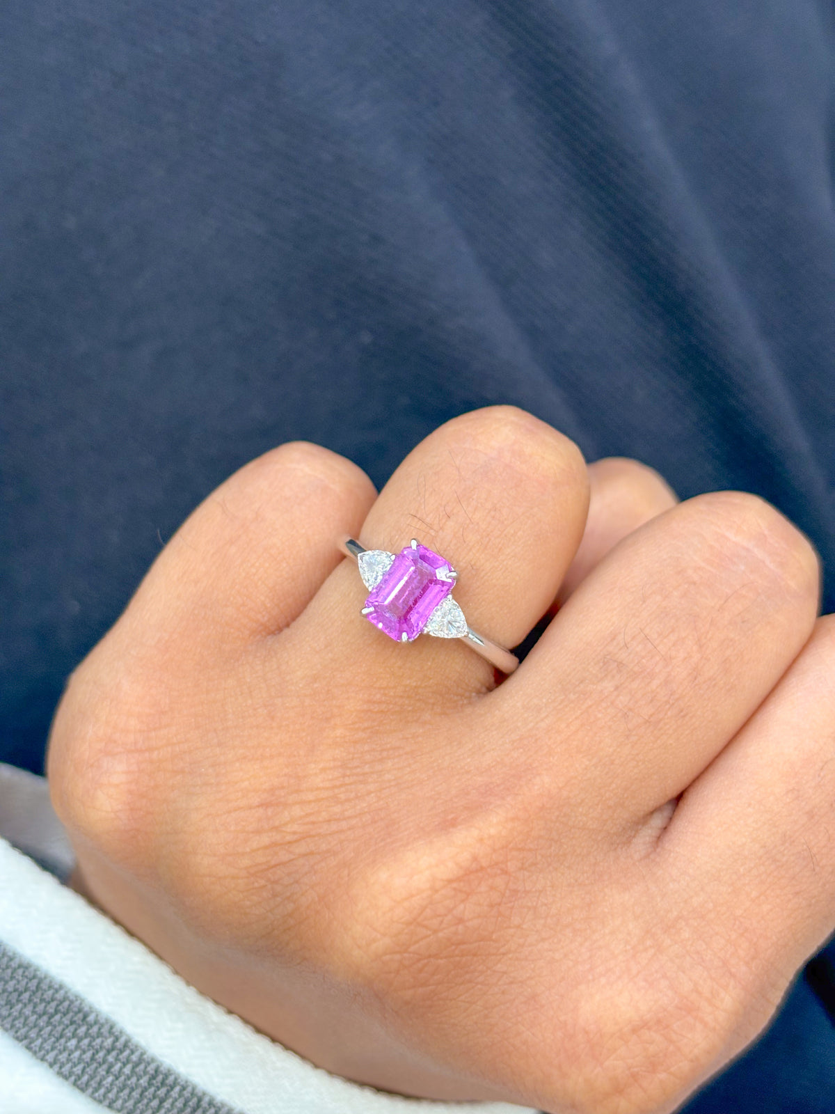 Pink Sapphire Diamond Ring