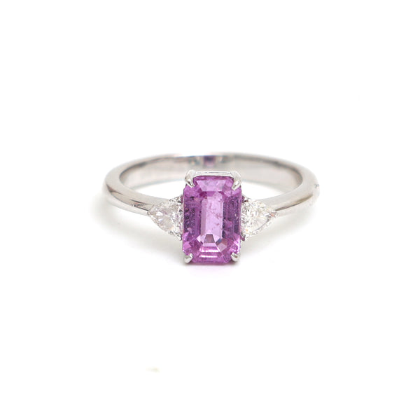 Pink Sapphire Diamond Ring