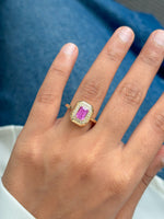 Pink Sapphire Diamond Ring
