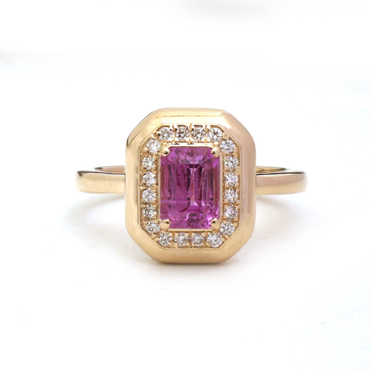 Pink Sapphire Diamond Ring