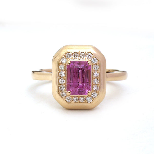 Pink Sapphire Diamond Ring