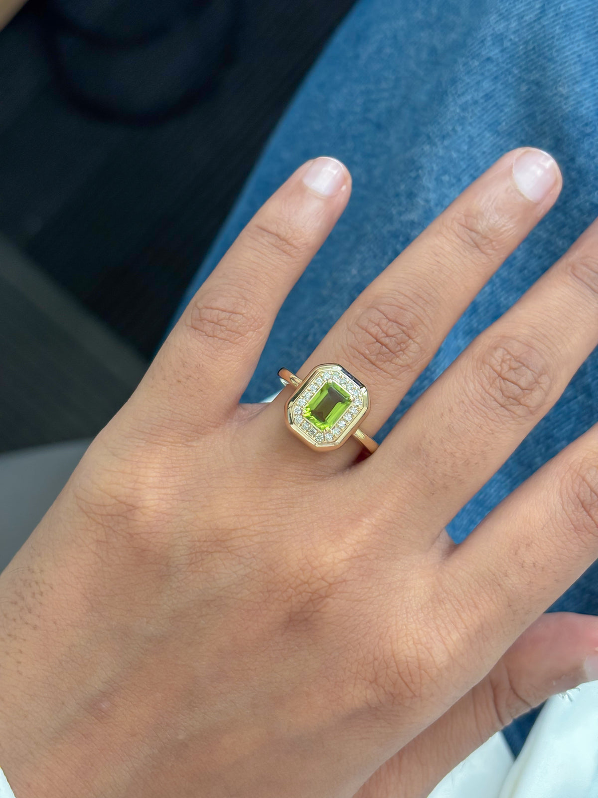 Peridot Diamond Ring